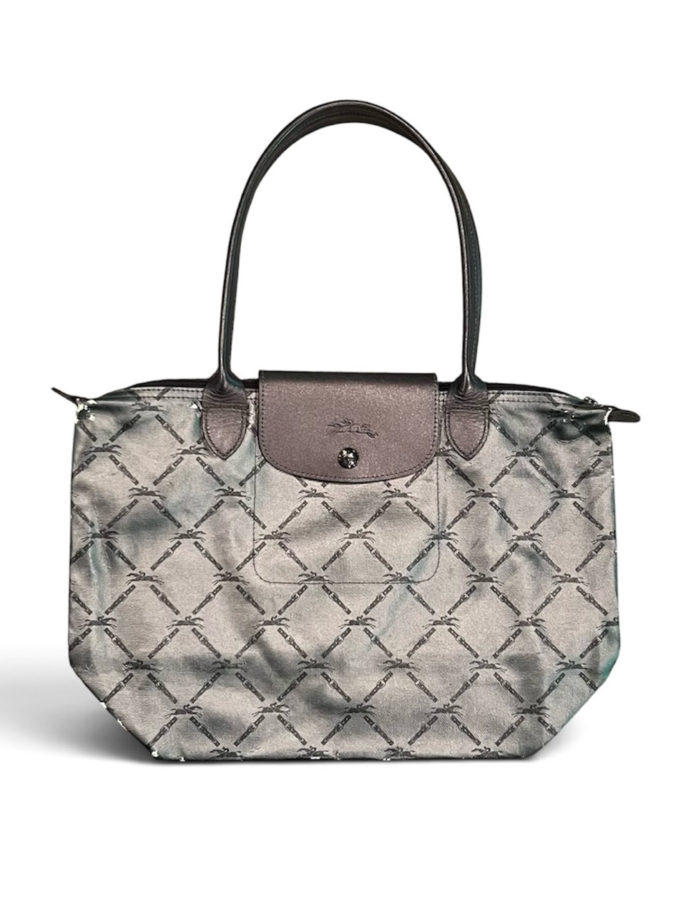 Longchamp Metallic Le Pliage Tote - Limited Edition Distressed